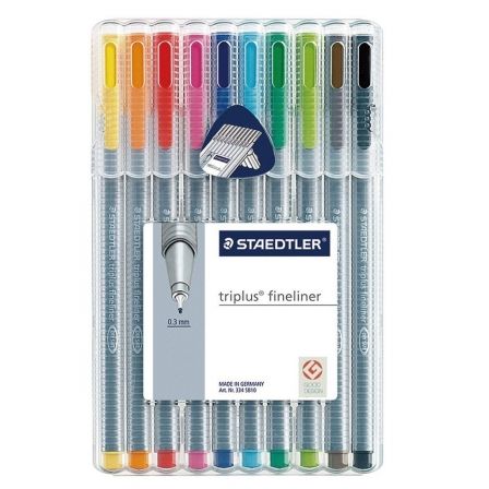 Staedtler Triplus Fineliner Estuche 10 Unidades Colores Surtidos 0,3 mm